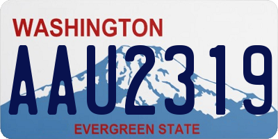 WA license plate AAU2319