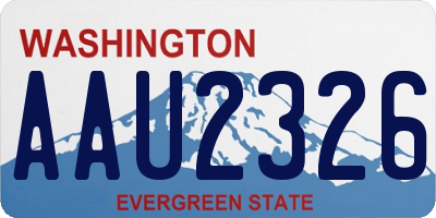WA license plate AAU2326