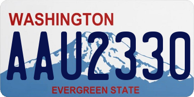 WA license plate AAU2330