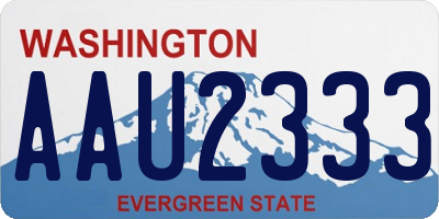 WA license plate AAU2333
