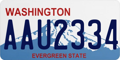WA license plate AAU2334