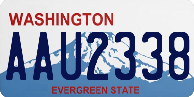 WA license plate AAU2338