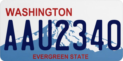 WA license plate AAU2340