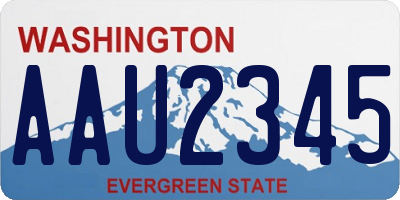 WA license plate AAU2345
