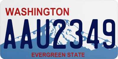 WA license plate AAU2349