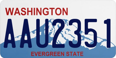 WA license plate AAU2351