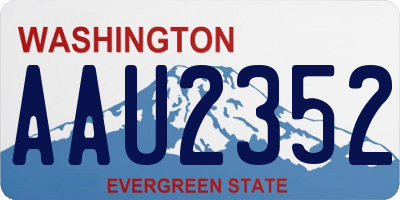 WA license plate AAU2352