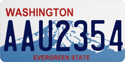 WA license plate AAU2354