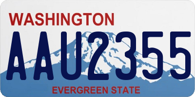 WA license plate AAU2355
