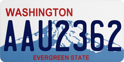 WA license plate AAU2362