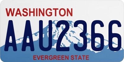WA license plate AAU2366