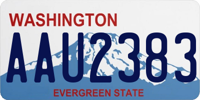 WA license plate AAU2383
