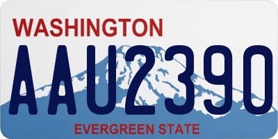 WA license plate AAU2390