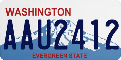 WA license plate AAU2412