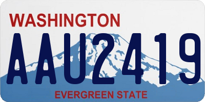 WA license plate AAU2419