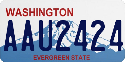 WA license plate AAU2424