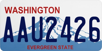WA license plate AAU2426