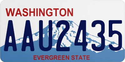WA license plate AAU2435