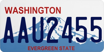 WA license plate AAU2455