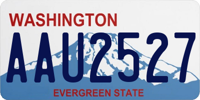 WA license plate AAU2527