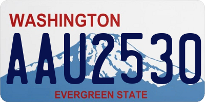 WA license plate AAU2530