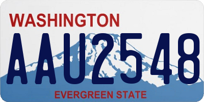 WA license plate AAU2548