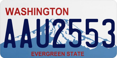 WA license plate AAU2553