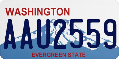 WA license plate AAU2559
