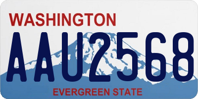 WA license plate AAU2568