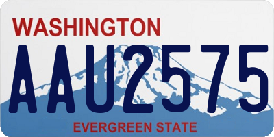 WA license plate AAU2575
