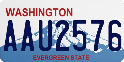 WA license plate AAU2576