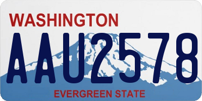 WA license plate AAU2578