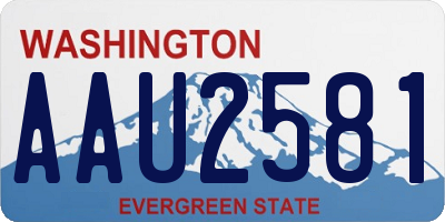 WA license plate AAU2581