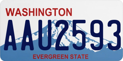 WA license plate AAU2593