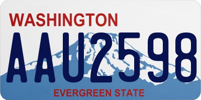 WA license plate AAU2598