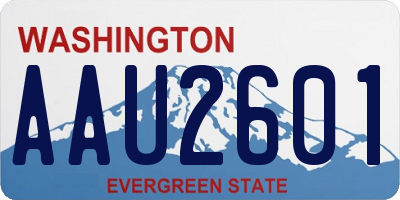 WA license plate AAU2601