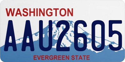 WA license plate AAU2605