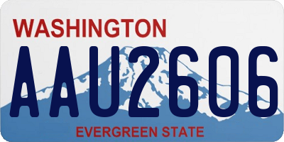 WA license plate AAU2606