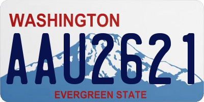 WA license plate AAU2621