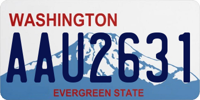WA license plate AAU2631