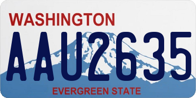 WA license plate AAU2635