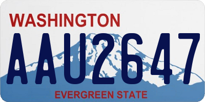 WA license plate AAU2647