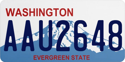 WA license plate AAU2648