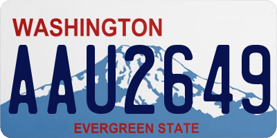 WA license plate AAU2649