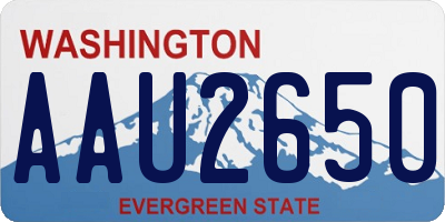 WA license plate AAU2650