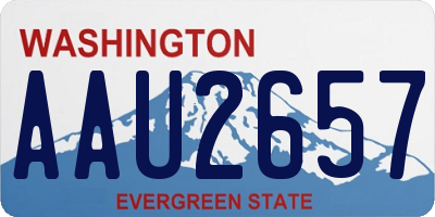 WA license plate AAU2657