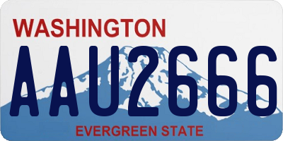 WA license plate AAU2666