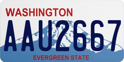 WA license plate AAU2667