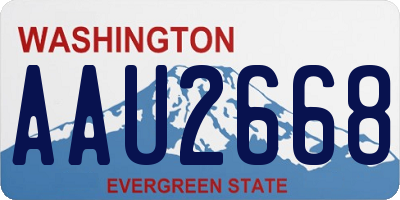 WA license plate AAU2668