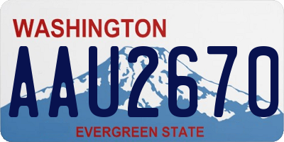 WA license plate AAU2670